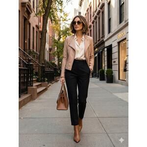 Twenty8Twelve by S.Miller Y2K Light Pink Lamb Leather Jacket Moto Asymmetric 10